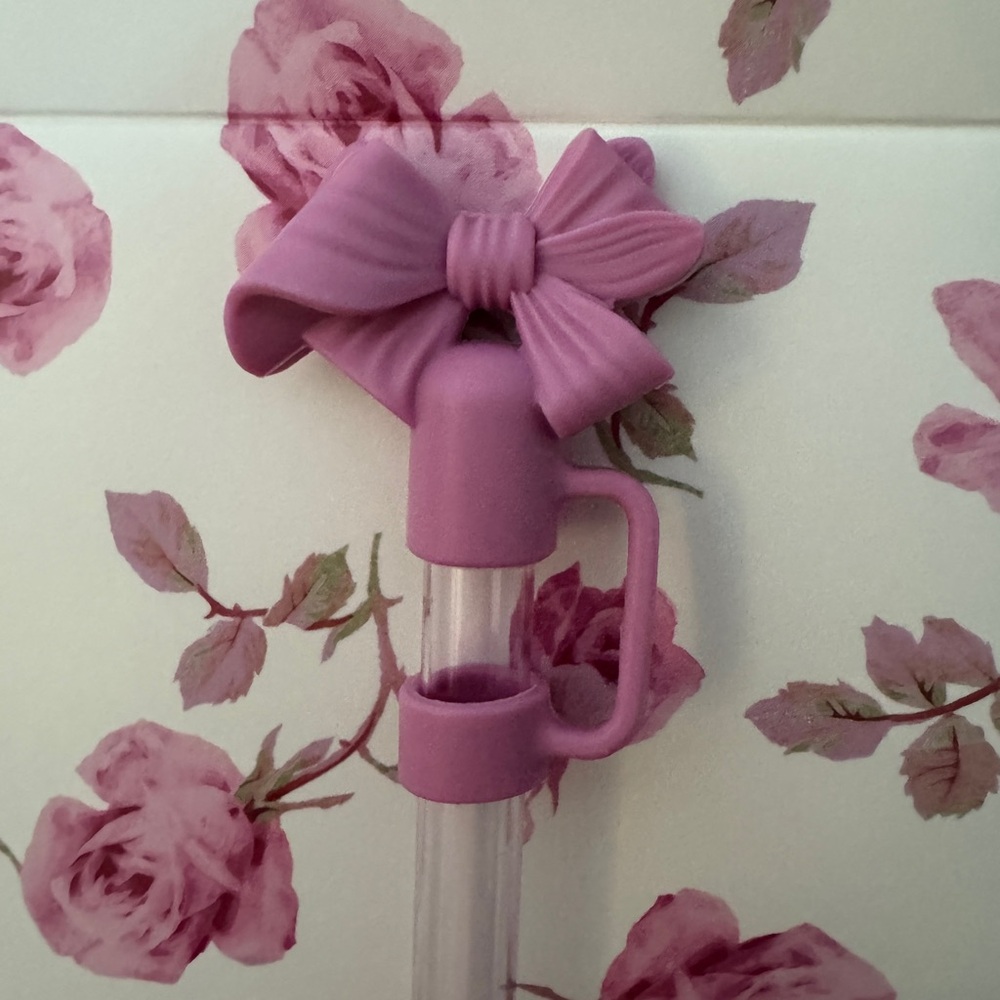 Stanley x LoveShackFancy 40 OZ Bow Straw Cap and Dust Bag - Ribbon Rosa